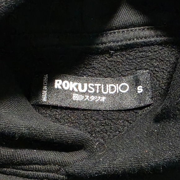ROKUSTUDIO Fallen Angel Graphic Hoodie Black Rhinestone Wings Spider Size S